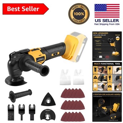 6 Speed Cordless Oscillating Tool for Cutting and Sanding - De-Walt Compatible