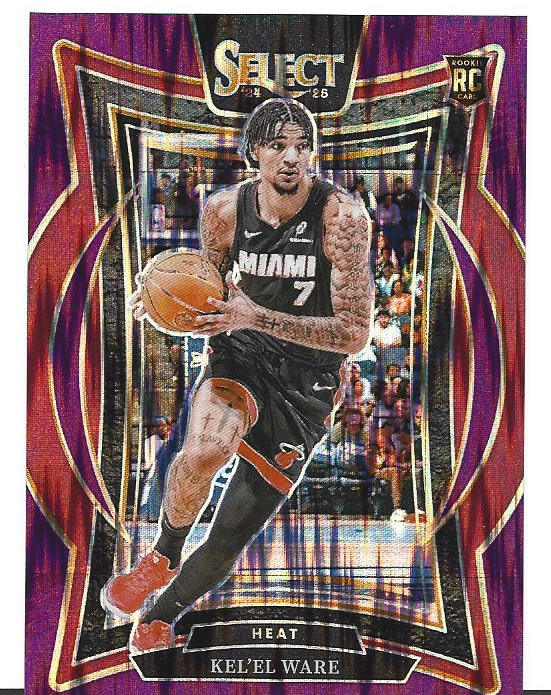 2024-25 Panini Select - Concourse Kel'el Ware #66 Purple Flash Prizm 22/249 (RC)