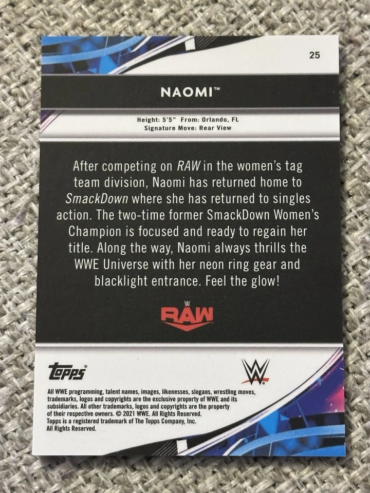 2021 Finest WWE NAOMI Rose Gold Refractor  /75 WWE Women’s Champion - Image 2 of 3