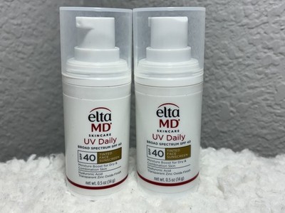 (2-Pack) Elta MD UV Daily SPF 40 TINTED Face Sunscreen 0.5oz (14g) Exp.  08/2027