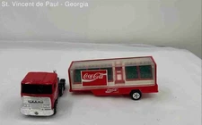 Vintage Buddy L Coca Cola Red Delivery Semi Truck & Trailer Have A Coke &A Smile