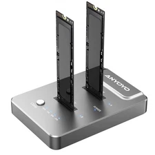 ANYOYO M.2 Duplicator Dual-Bay Offline Clone,USB C to NVME Docking Station M....