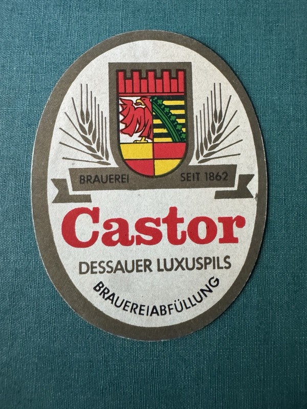 East Germany Castor Beer Bottle Label Unused Estd 1862 Luxuspils 