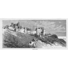 DOVER CASTLE Kent - Antique Print 1883