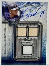 ALEX RODRIGUEZ AUTO /10 TRIPLE RELIC BLUE 2025 TOPPS STERLING SWINGS #SWA-ARO