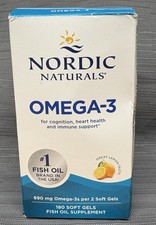 Nordic Naturals Omega-3, 690 mg, Lemon, 180 Soft Gels, 01/28