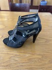 🔥 Michael Kors Black Patent Leather High Heel Sandals With Gold Zipper Size 6 — photo 5