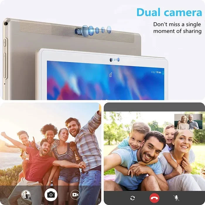 Tablette Tactile 10.1'' 4G LTE/5G WiFi, 64Go ROM, 4Go RAM, Android 10.0 - Gold - Photo 3/4