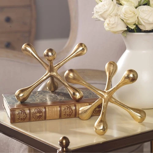 Uttermost Harlan 7" Wide Brass Decorative Objects Set of 2 - Picture 1 of 3