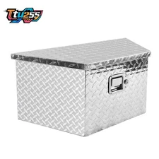 26"x13.3"x12" Aluminum Sliver Trailer Tongue Toolbox Truck Pickup RV Tool Box