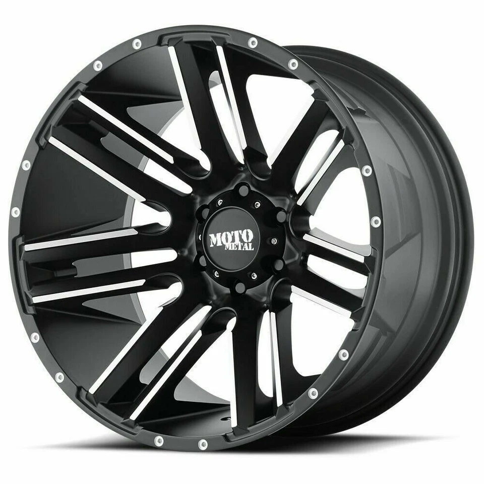 Set 4 18" Moto Metal MO978 Razor 18x9 6x4.5 Satin Black Machined Wheels 18mm - Imagem 2 de 4