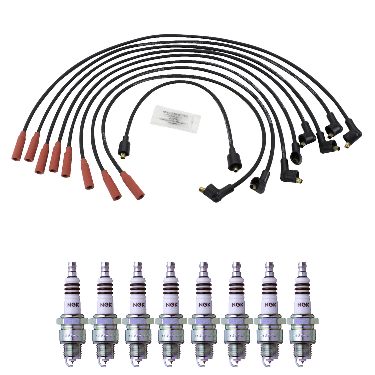 Denso Ignition Wires and NGK Spark Plugs Kit for Buick Skylark 61-62 3.5L V8
