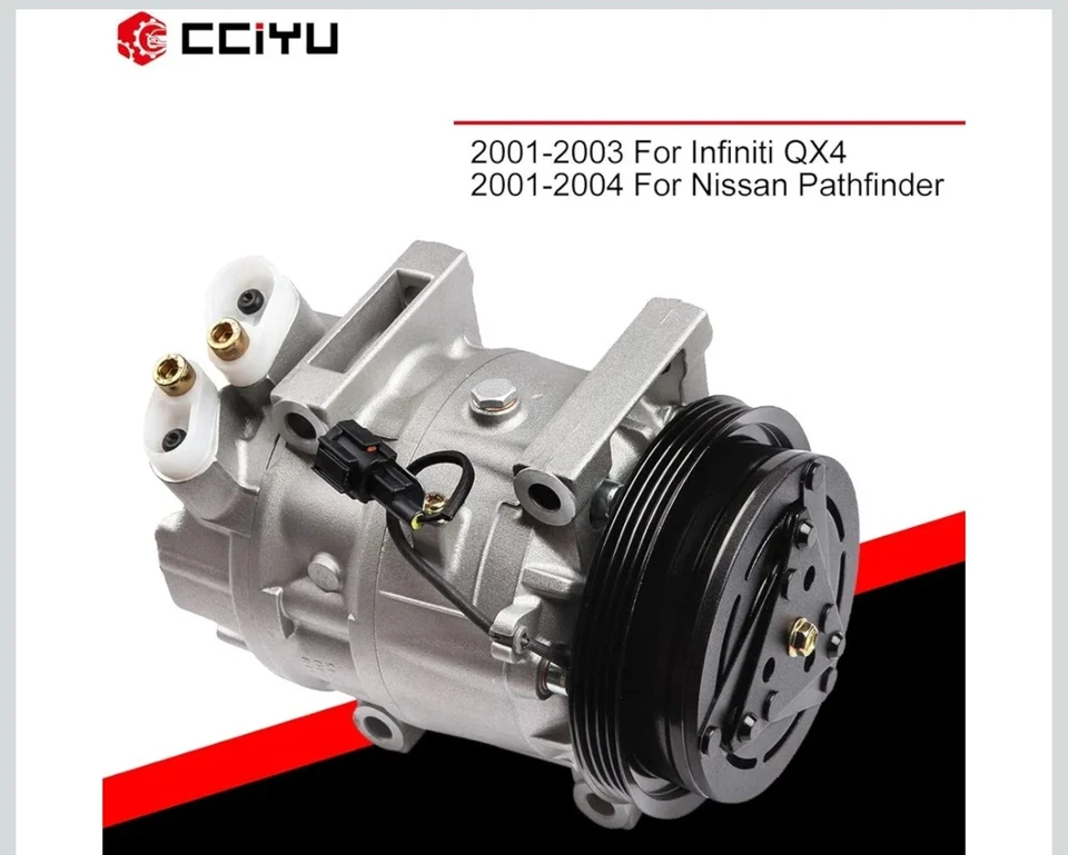 Compresor de aire acondicionado con embrague para 2001 2002 2003 2004 para Nissan Pathfinder 3,5 L Foto 2 de 4