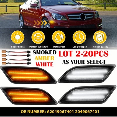 LED Bumper Side Marker Lights For 12-14 Mercedes Benz W204 C250 C350 C-Class EOA