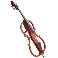 US Full Size 4/4 Natural Brown Maple Electric Cello with Case Bow Rosin Earphone
