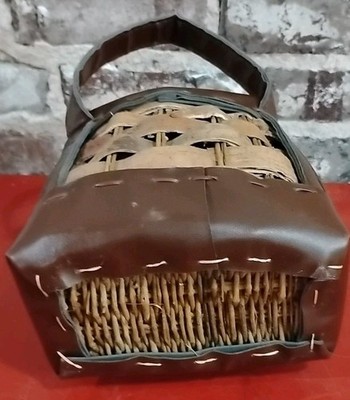 Panier De Pêche Vintage Doc Seifert – Osier Et Cuir – Pêche à La Truite/mouche