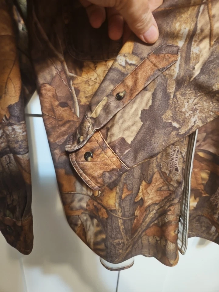 Camisa camuflada Pro Gear By Wrangler para hombre caza aire libre mediana vintage  Foto 3 de 4