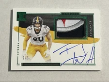 TJ Watt 2021 Panini Impeccable Patch Auto Emerald /5 #EVA-TW Steelers Steelmark