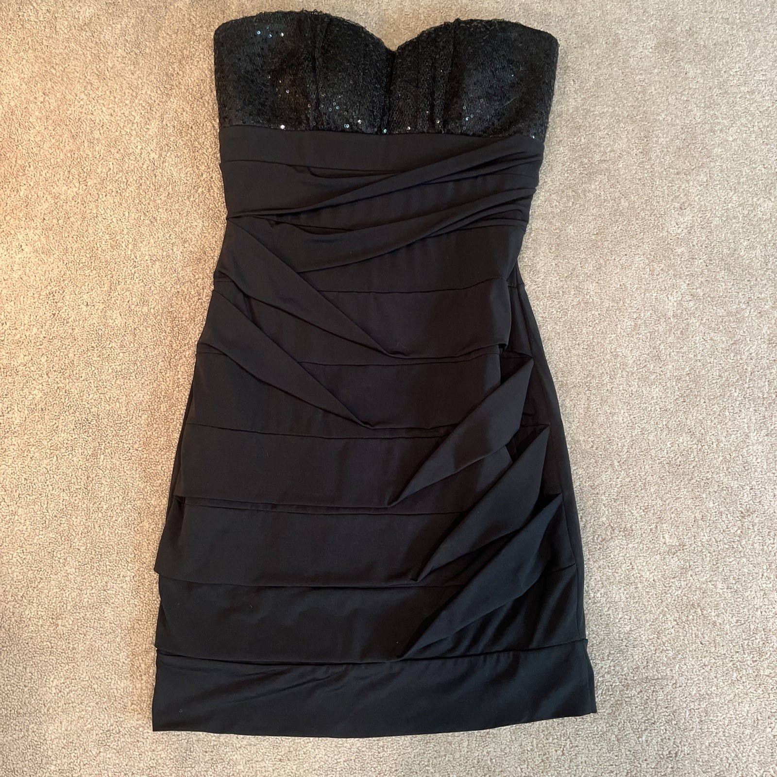 Ruby Rox Black Strapless Dress Sequence Women Siz… - image 1