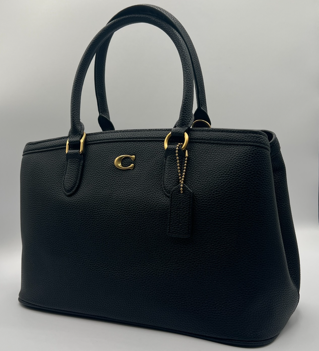 Coach Legacy Medium Carryall 28 Black Pebble Leather Satchel Tote