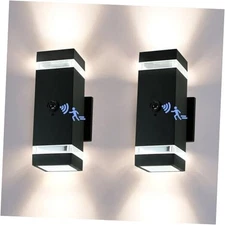 Motion Sensor Outdoor Wall Lights with 3 Lighting Modes, Dusk 2 pack Cool Light