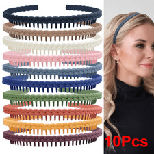10 Pcs Plastic Headbands for Women, Non Slip Zig Zag Headbands for Women Men