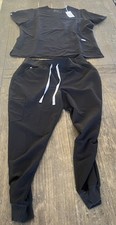 FIGS Scrub Set for Women XL Casma Top L/P Zamora HW Jogger Pants Color Black