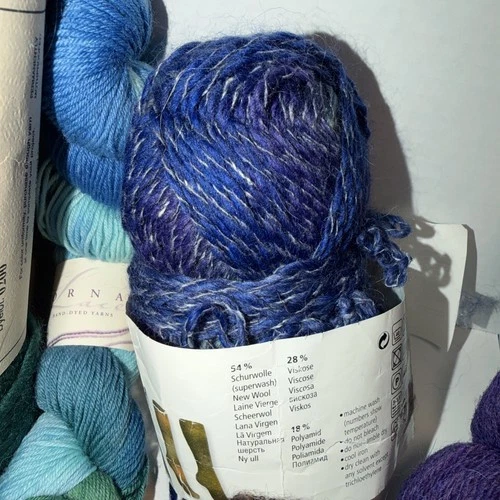 Large Mixed Wool Yarn Lot Mixed W/ 100% Wool - 75% - 50% Colorful Over 2 Pounds image 4
