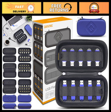 Portable USB Flash Drive Case Organizer for 20 Thumb Drives - Hard Shell Storage