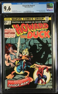 HOWARD THE DUCK #1 CGC 9.6  N/M Frank Brunner art Marvel Comics 1976 White Pages
