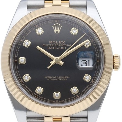 ROLEX Datejust 41 Herrenuhr Jubilee 10P Diamant 126333G K18YG / Edelstahl...