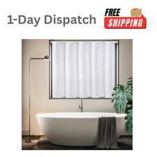 White Fabric Bathroom Small Short Shower Window Curtain 36x48 Waterproof