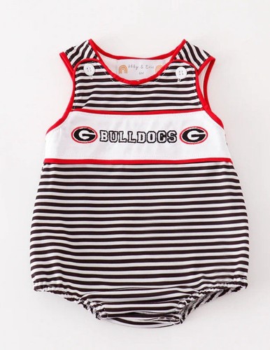 Boys NB Newborn Georgia Bulldogs Embroidered Football Romper