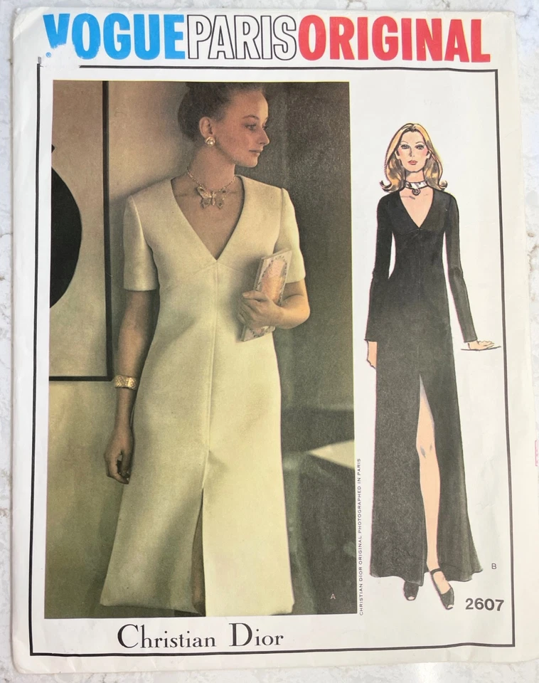 Vestido De Colección Vogue Paris Original 2607 Christian Dior Largo Cóctel y Víspera + Etiqueta Foto 4 de 4