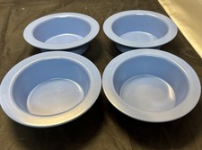 Pottery Barn Kids Melamine Bowls Rimmed Cereal Soup Blue Set of 4