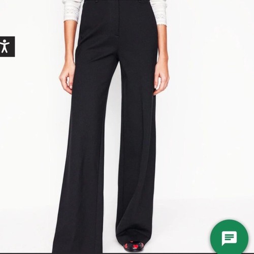 Boden Westbourne Ponte Pantalone Gamba Larga 12R Nero Donna Elasticizzato Ufficio