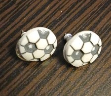Soccer Earrings, Black and White Soccer Ball Earrings, Sports Themed Jewelry