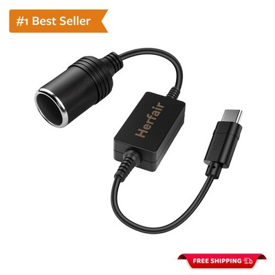High-Quality USB C to 12V Car Cigarette Lighter Converter for Low-Power Devices