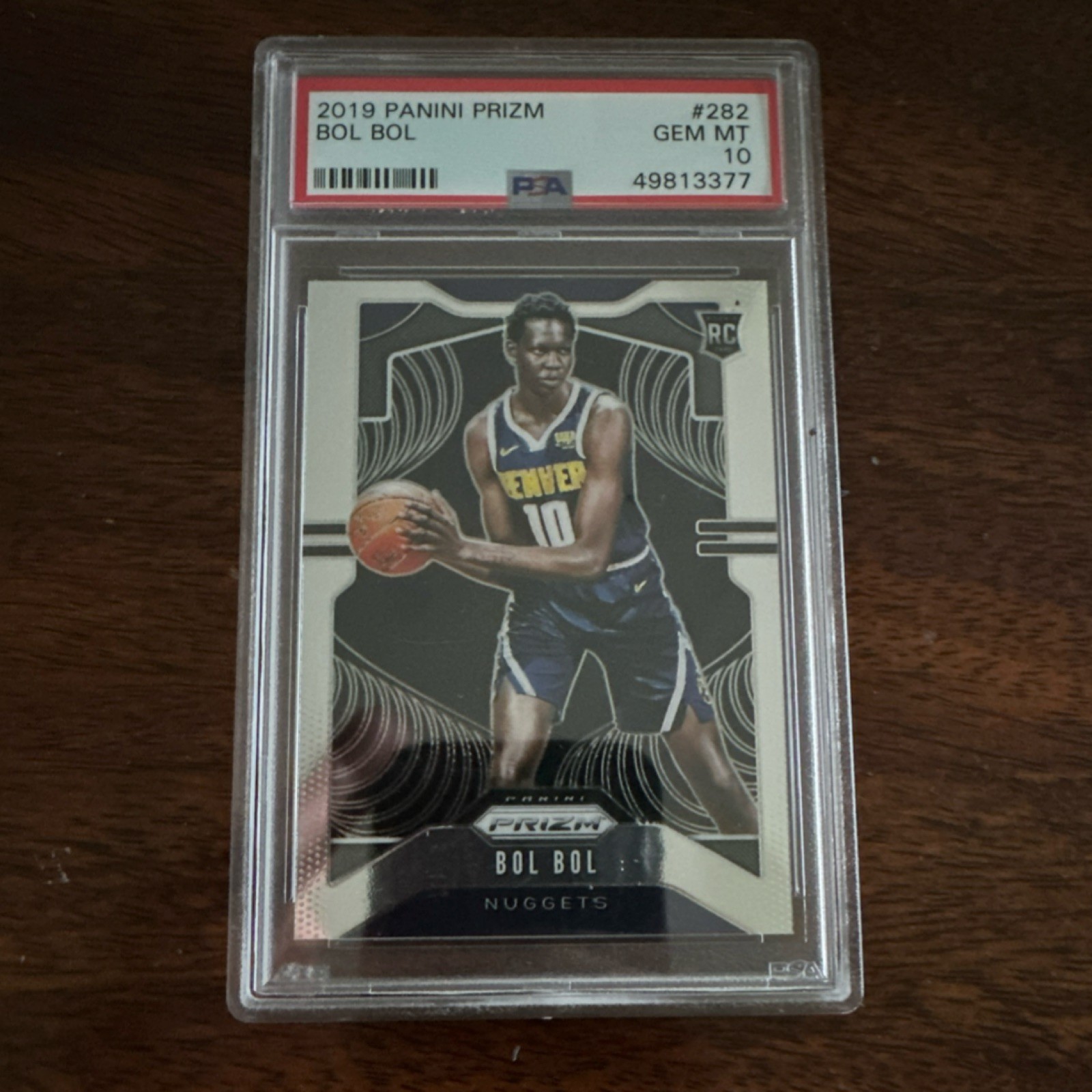 2019-20 Panini Prizm Rookie Bol Bol #282 PSA 10 Denver Nuggets Basketball Card