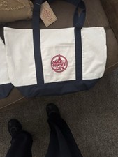 Trader Joe's Mini Tote Navy Blue Reusable Canvas Bag NWT