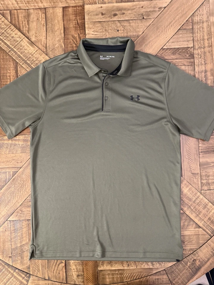 Camisa polo de golf Under Armour Tech para hombre 1290140 verde militar talla XLT 187 Foto 3 de 4