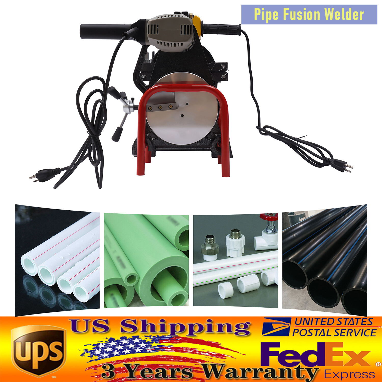 Butt Fusion Welding Machine Manual Piping Pipe Fusion Welder Tool fit HDPE PP PE