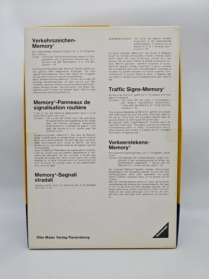 Verkehrszeichen Memory Ravensburger 1971 Vintage Gesellschaftsspiel  - Bild 4 von 4