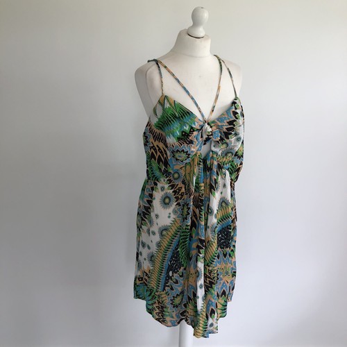 Anthropologie Plus Cover Up Dress Beach Size 3X Green Multicoloured Cut Out NWT - Picture 8 of 24