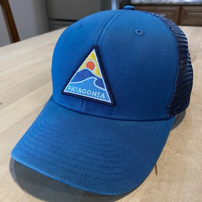 Patagonia Rollin Thru Trucker Hat Near Excellent Underwater Blue 2017 