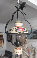 Lampada da soffitto Cottage Core con base e paralume in ceramica dipinta a mano