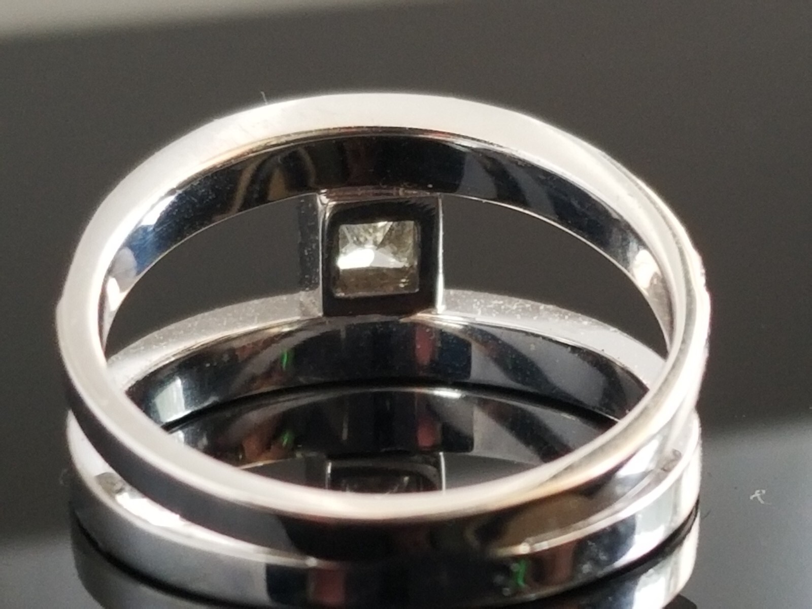 Modern Open Frame Princess Solitaire Diamond 14k … - image 3