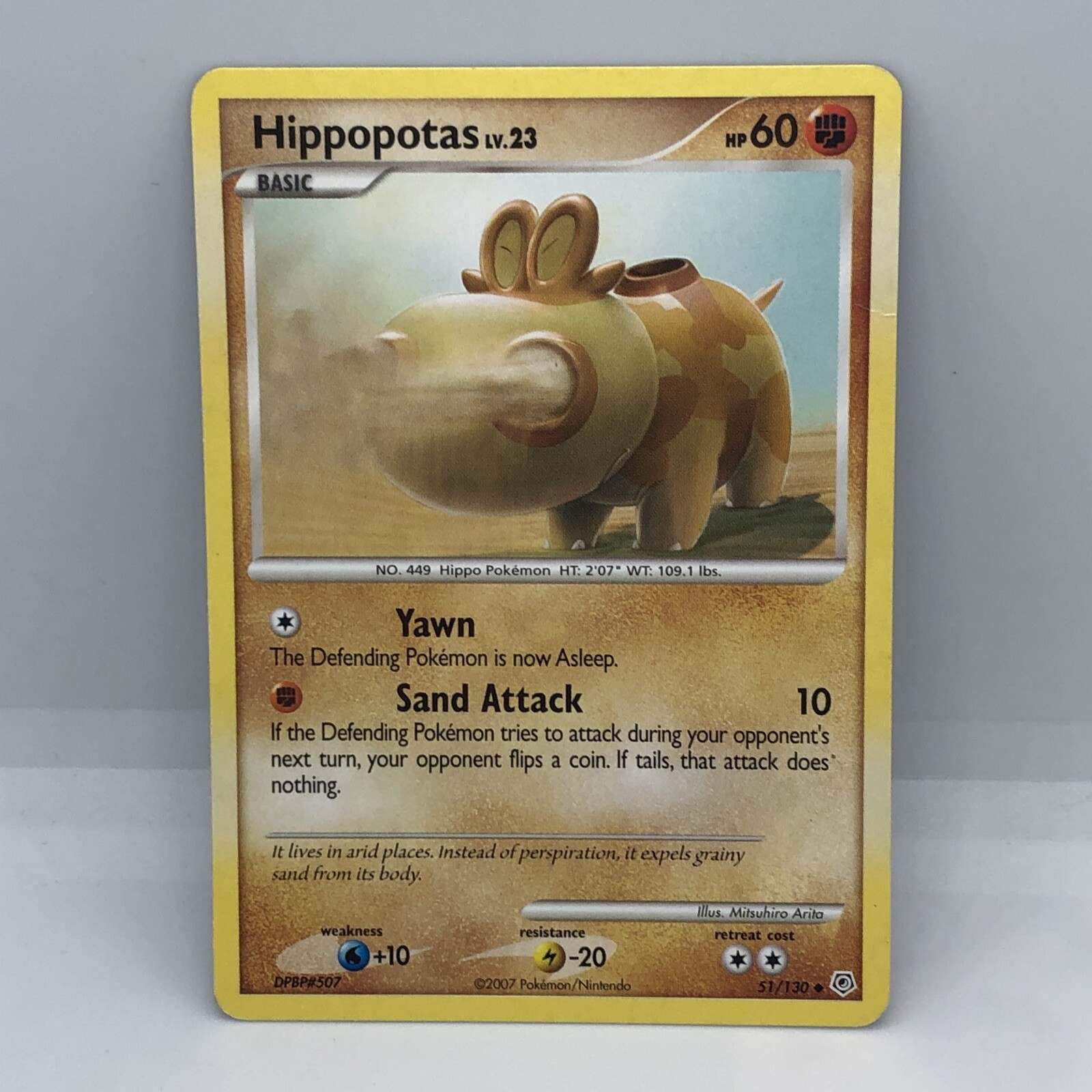 Pokemon TCG Hippopotas Lv.23 Diamond & Pearl 51/130 Regular Uncommon Card LP-NM