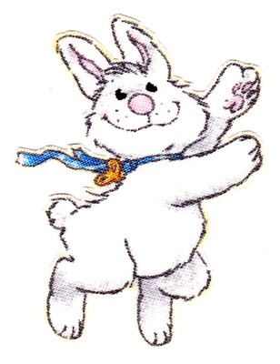 2.5/" Suzy/'s zoo music note lulla rabbit bunny fabric applique iron on character