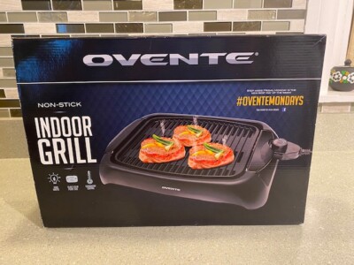 NEW Ovente Indoor Portable Electric Grill With Non-Stick Cooking Plate ...